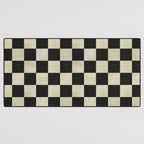 Distressed Black and White Checkerboard Pattern Desk Mat Gallery Image 3