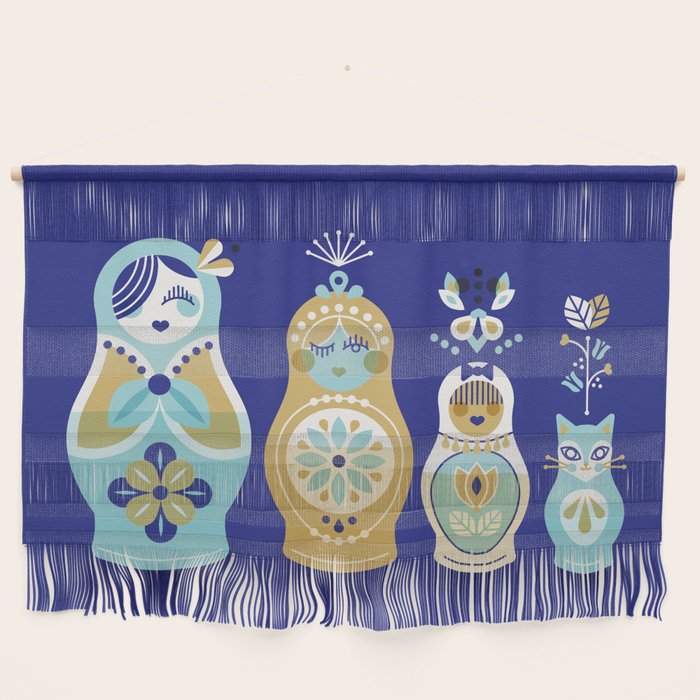 Russian Nesting Dolls - Navy Wall Hanging Gallery Image 1