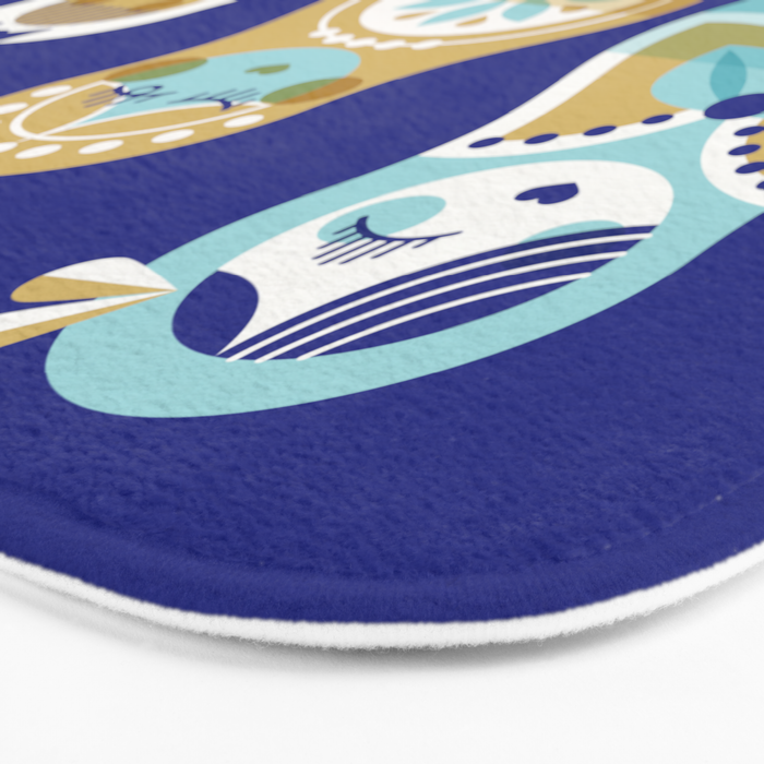 Russian Nesting Dolls - Navy Bath Mat Gallery Image 3