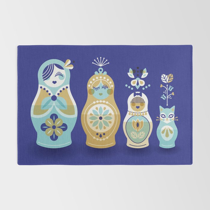 Russian Nesting Dolls - Navy Rug Gallery Image 2
