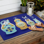Russian Nesting Dolls - Navy Outdoor Rug Gallery Image 2