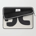 Mid Century Modern Minimalist Abstract Art Brush Strokes Black & White Ink Art Tribal Marking Laptop Sleeve Gallery Image 2