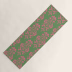 Victorian Pink Green Damask Pattern Yoga Mat Gallery Image 1