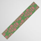 Victorian Pink Green Damask Pattern Table Runner Gallery Image 3