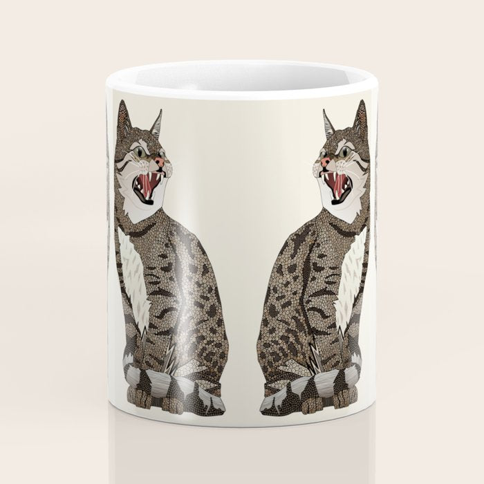 Indian desert cat off white Coffee Mug Gallery Image 4