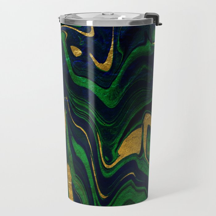 Rhapsody in Blue and Green and Gold Travel Mug Gallery Image 2