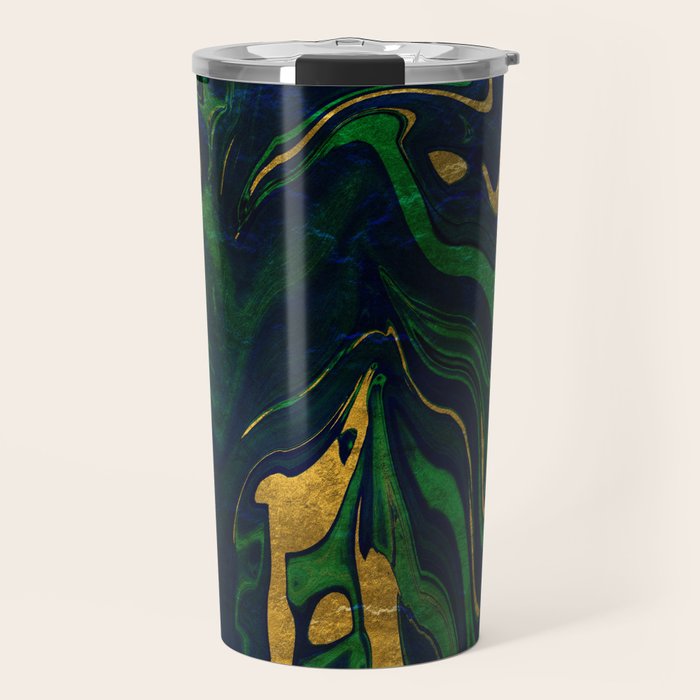 Rhapsody in Blue and Green and Gold Travel Mug Gallery Image 1