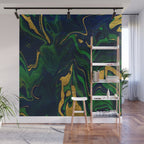Rhapsody in Blue and Green and Gold Wall Mural Gallery Image 1