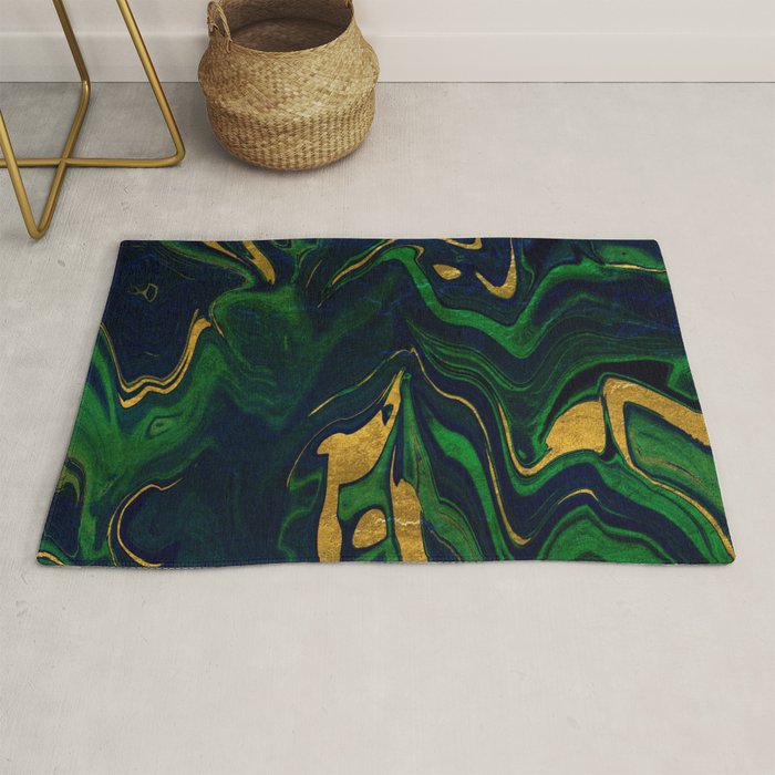Rhapsody in Blue and Green and Gold Rug Gallery Image 1