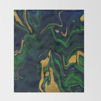 Rhapsody in Blue and Green and Gold Throw Blanket Gallery Image 2