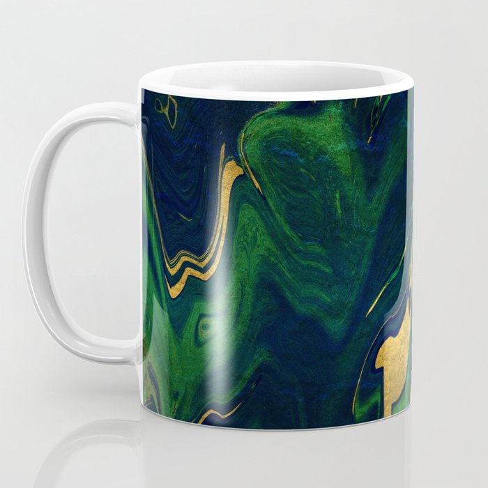 Rhapsody in Blue and Green and Gold Coffee Mug Gallery Image 3