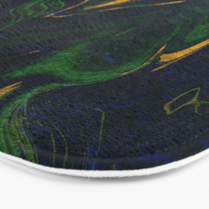 Rhapsody in Blue and Green and Gold Bath Mat Gallery Image 3