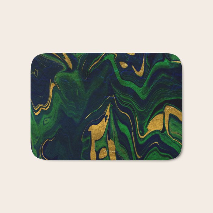 Rhapsody in Blue and Green and Gold Bath Mat Gallery Image 1
