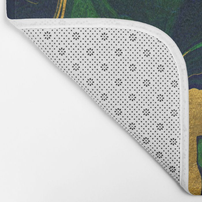 Rhapsody in Blue and Green and Gold Bath Mat Gallery Image 2