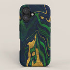 Rhapsody in Blue and Green and Gold iPhone Case Gallery Image 1