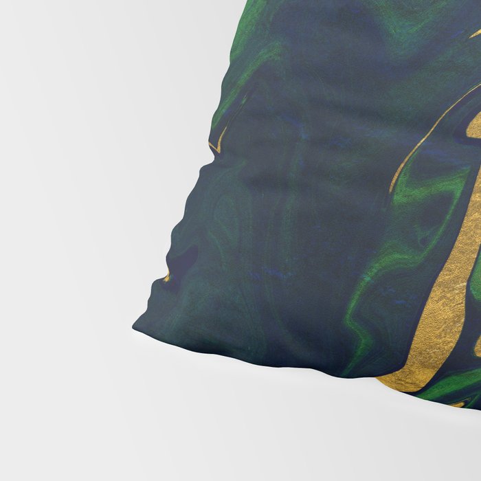 Rhapsody in Blue and Green and Gold Pillow Sham Gallery Image 4