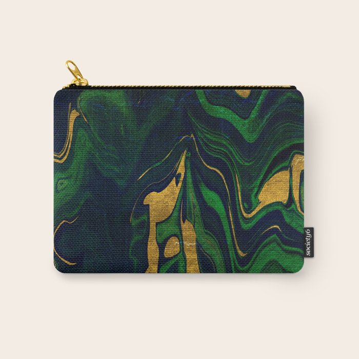 Rhapsody in Blue and Green and Gold Carry All Pouch Gallery Image 1