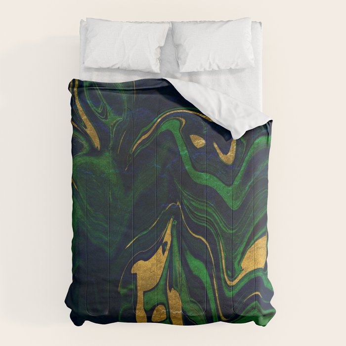 Rhapsody in Blue and Green and Gold Comforter Gallery Image 6
