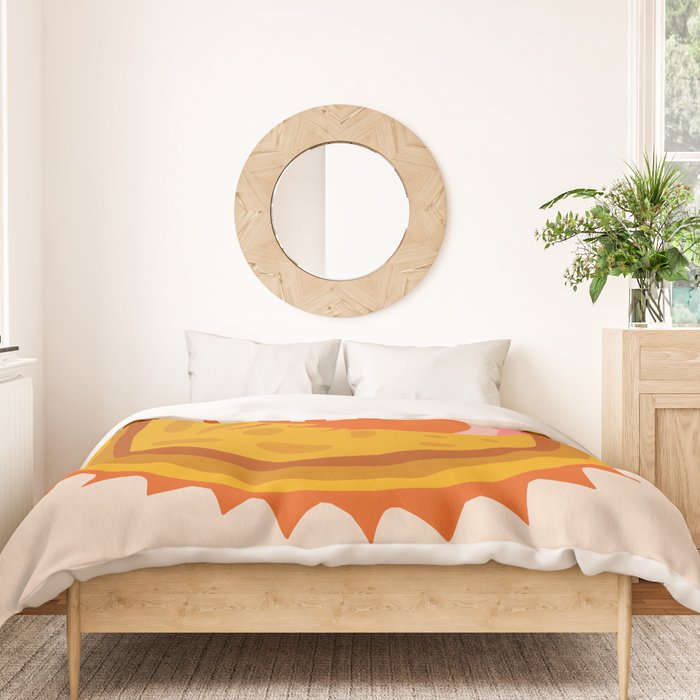 Moon Glow - Retro Ochre Duvet Cover Gallery Image 3