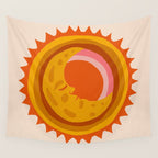 Moon Glow - Retro Ochre Wall Tapestry Gallery Image 4