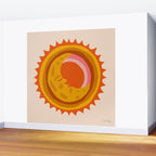 Moon Glow - Retro Ochre Wall Mural Gallery Image 2