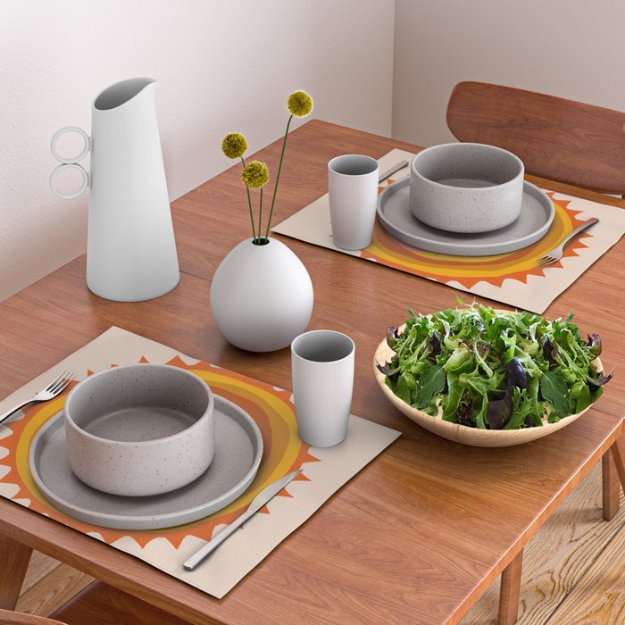 Moon Glow - Retro Ochre Placemat Gallery Image 2