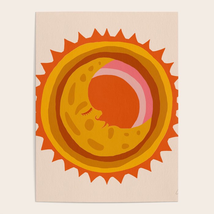 Moon Glow - Retro Ochre Poster Gallery Image 4