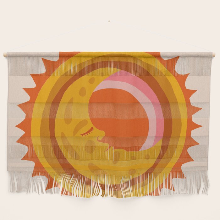 Moon Glow - Retro Ochre Wall Hanging Gallery Image 1