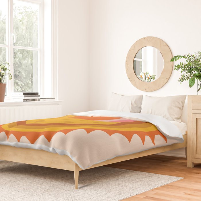 Moon Glow - Retro Ochre Duvet Cover Gallery Image 2