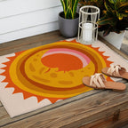 Moon Glow - Retro Ochre Outdoor Rug Gallery Image 2