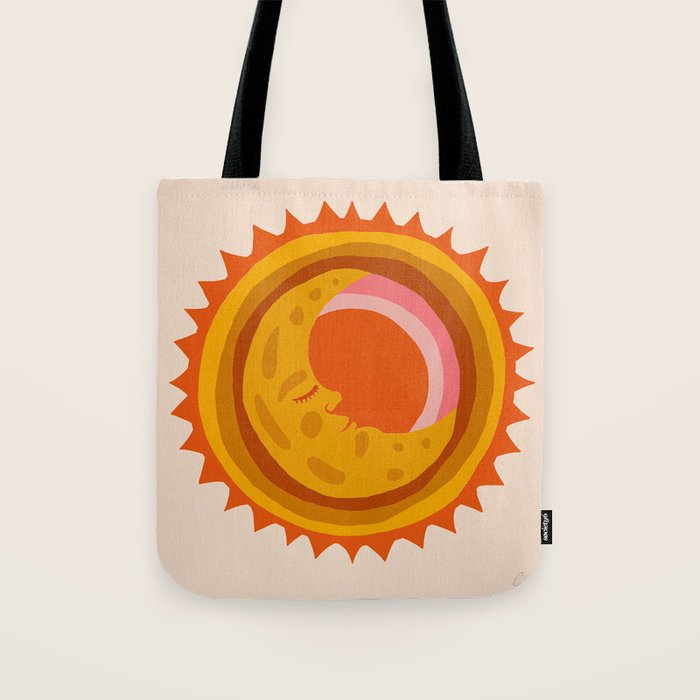 Moon Glow - Retro Ochre Tote Bag Gallery Image 1