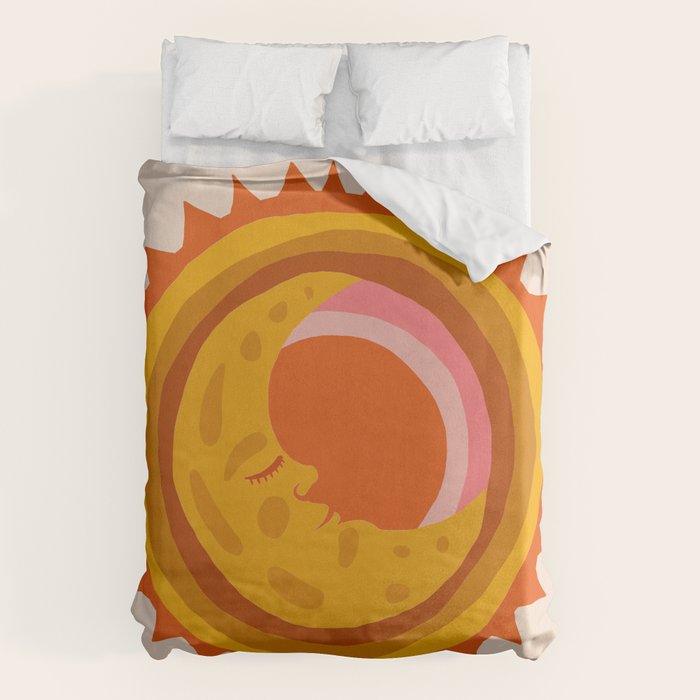 Moon Glow - Retro Ochre Duvet Cover Gallery Image 6