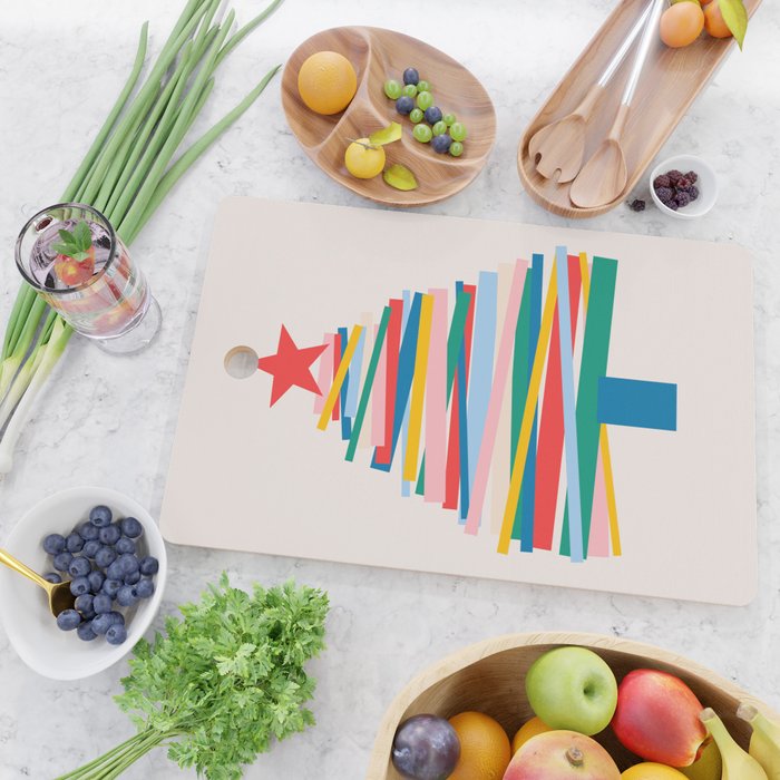 Ribbon Christmas Tree - primary Cutting Board Gallery Image 2