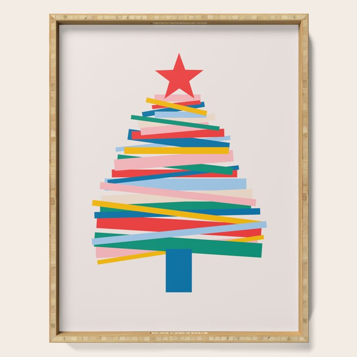 Ribbon Christmas Tree - primary Serving Tray Gallery Image 1