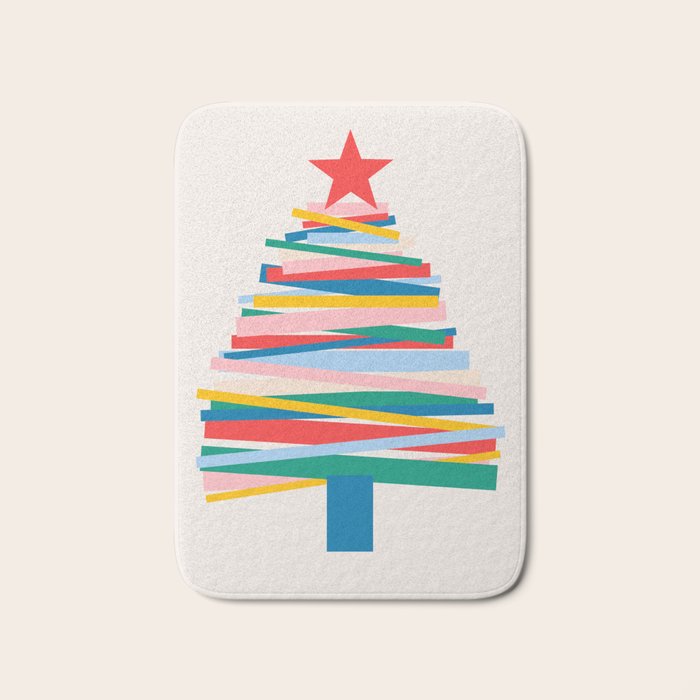 Ribbon Christmas Tree - primary Bath Mat Gallery Image 1