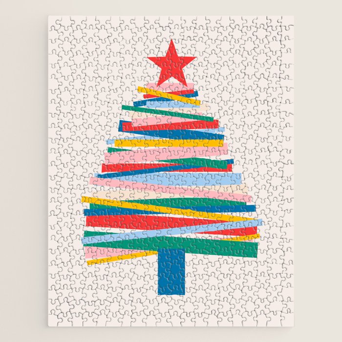 Ribbon Christmas Tree - primary Jigsaw Puzzle Gallery Image 1