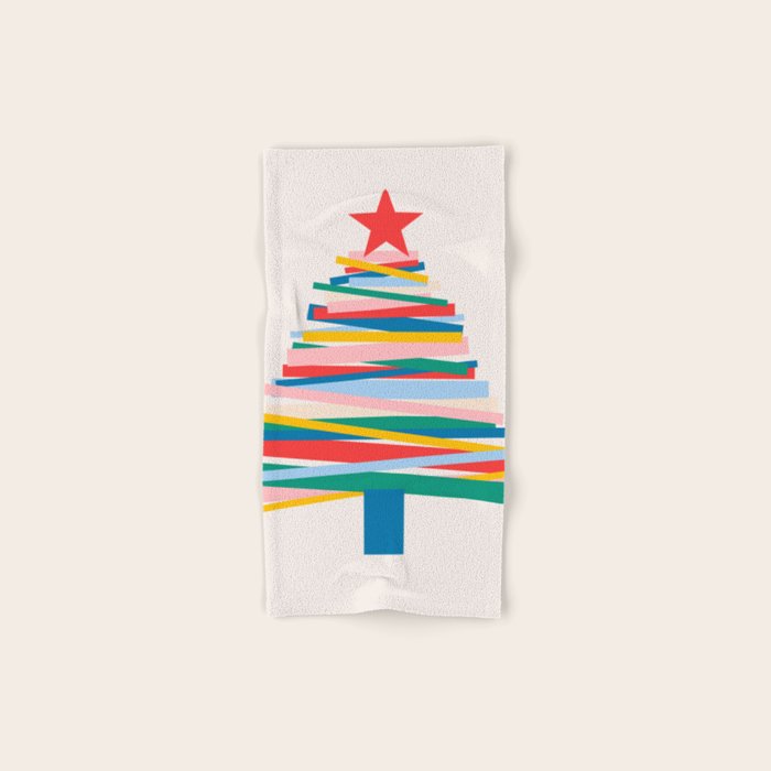 Ribbon Christmas Tree - primary Bath Towel Gallery Image 1