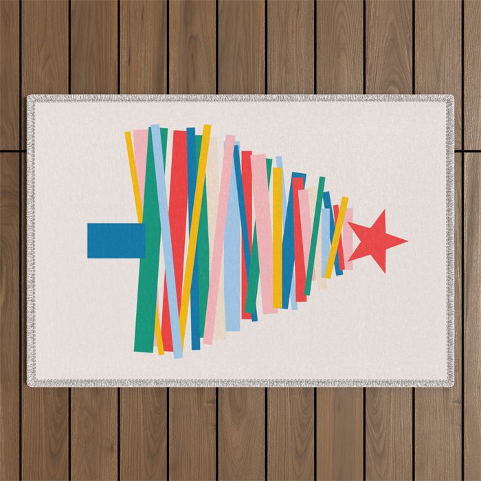 Ribbon Christmas Tree - primary Outdoor Rug Gallery Image 1