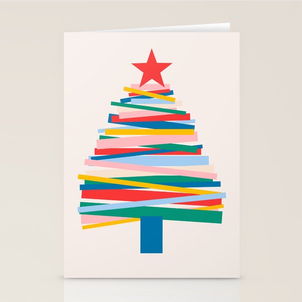 Ribbon Christmas Tree - primary Stationery Card Gallery Image 1