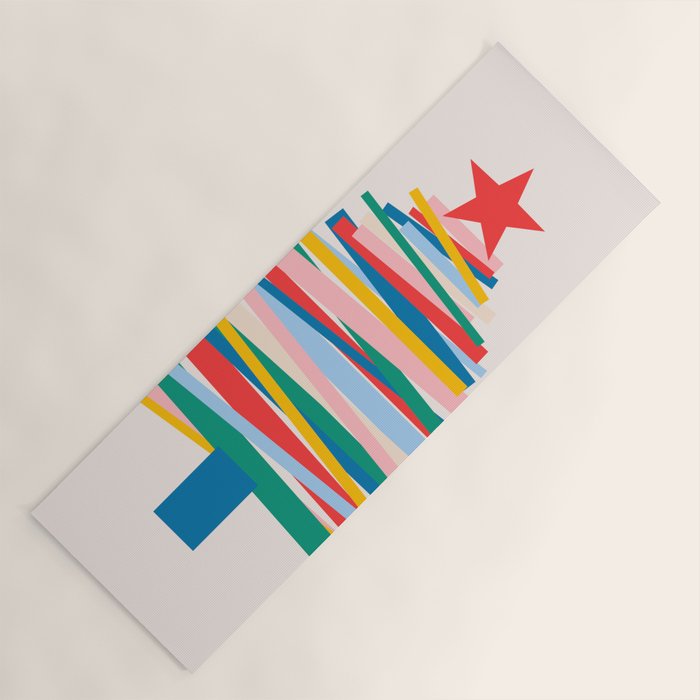 Ribbon Christmas Tree - primary Yoga Mat Gallery Image 1
