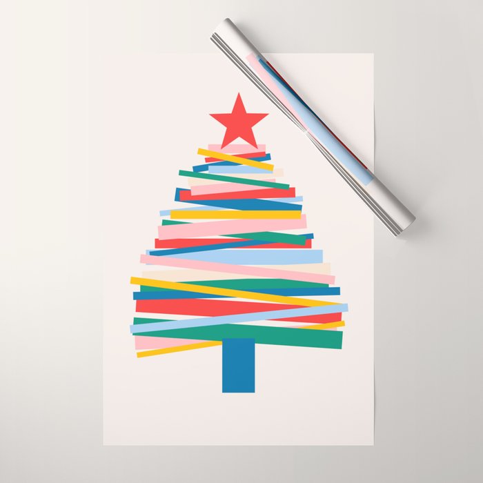 Ribbon Christmas Tree - primary Wrapping Paper Gallery Image 1