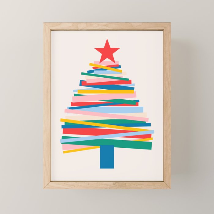 Ribbon Christmas Tree - primary Mini Art Print Gallery Image 1