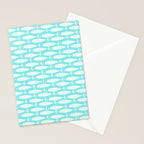 Coastal Fish Pattern in Light Aqua Stationery Card Gallery Image 2