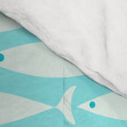 Coastal Fish Pattern in Light Aqua Comforter Gallery Image 4