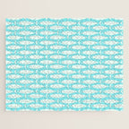 Coastal Fish Pattern in Light Aqua Jigsaw Puzzle Gallery Image 1