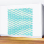 Coastal Fish Pattern in Light Aqua Wall Mural Gallery Image 2