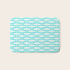 Coastal Fish Pattern in Light Aqua Bath Mat Gallery Image 1