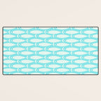Coastal Fish Pattern in Light Aqua Desk Mat Gallery Image 3