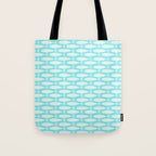 Coastal Fish Pattern in Light Aqua Tote Bag Gallery Image 1