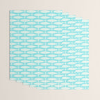 Coastal Fish Pattern in Light Aqua Wrapping Paper Gallery Image 3